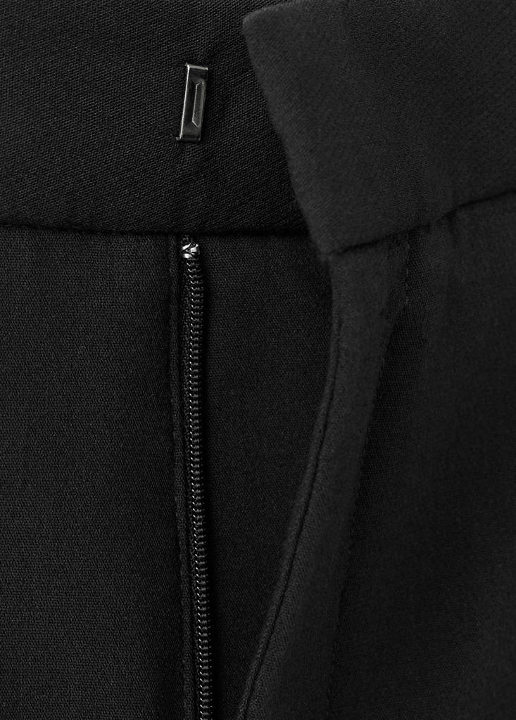 High-waist straight trousers — Black