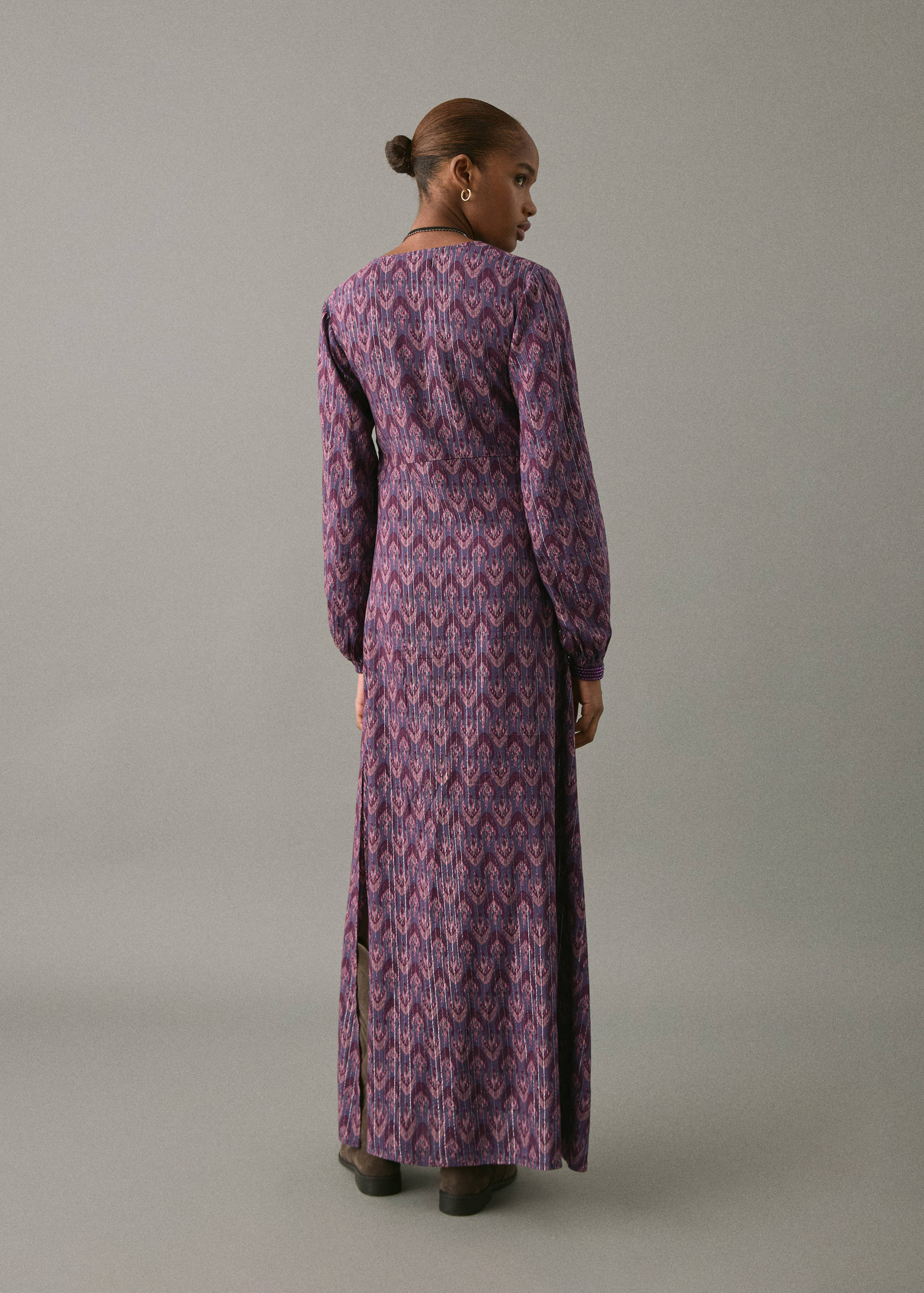 Vestido estampado lurex - Verso do artigo