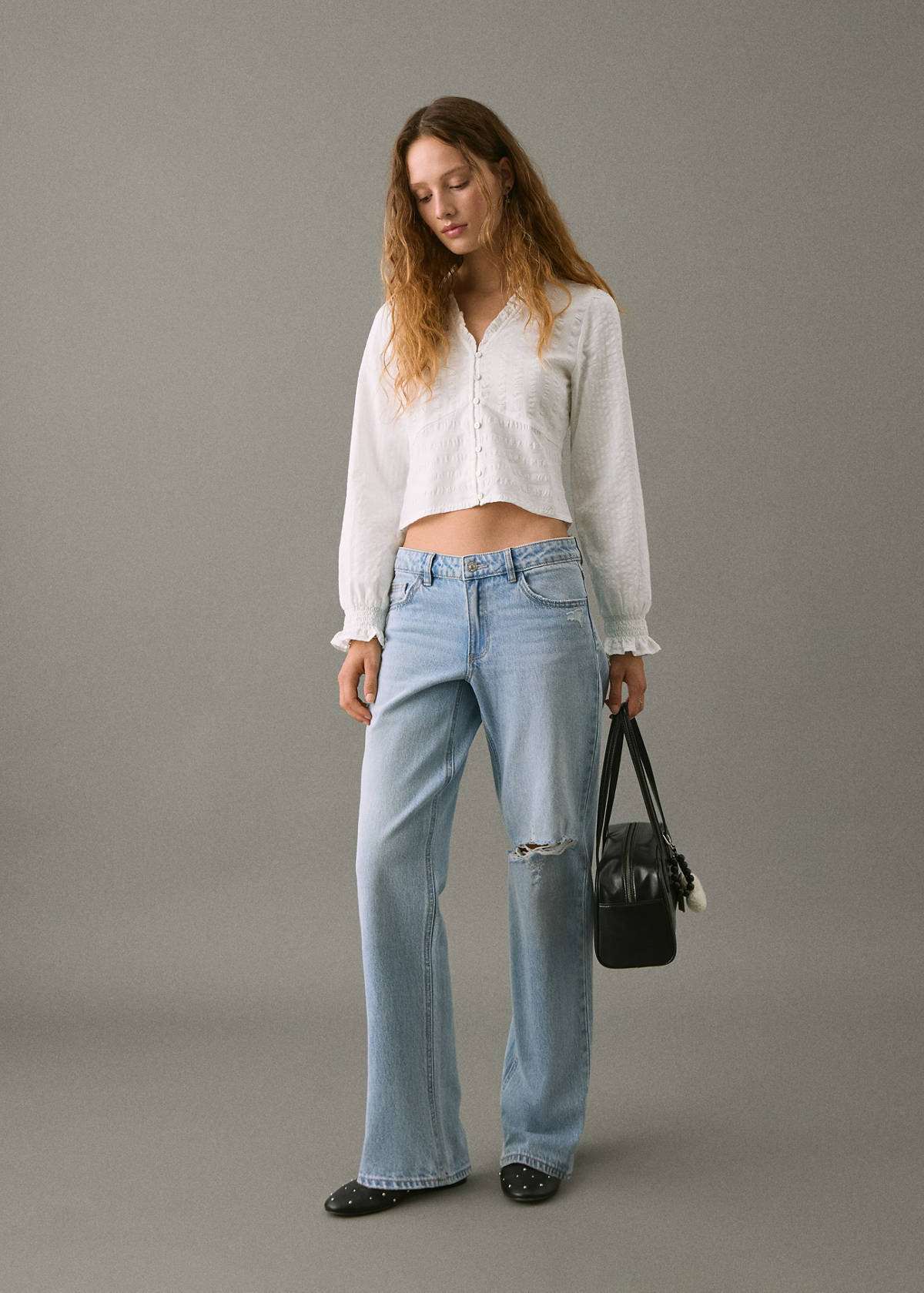 Textured cotton blouse — Off White