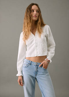 Textured cotton blouse — Off White 1