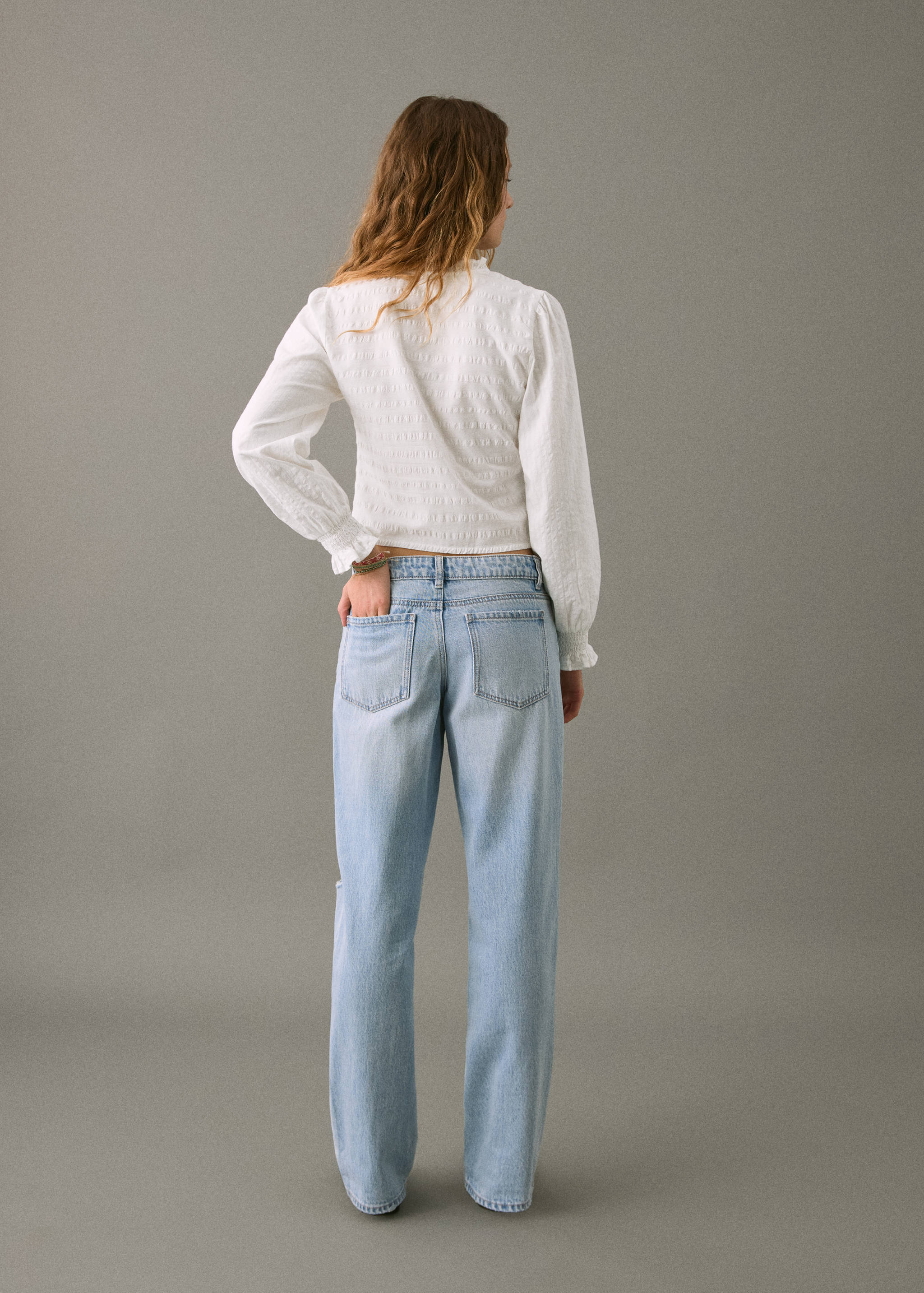 Textured cotton blouse - Reverse of the article