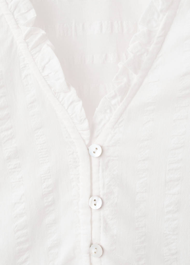 Textured cotton blouse — Off White