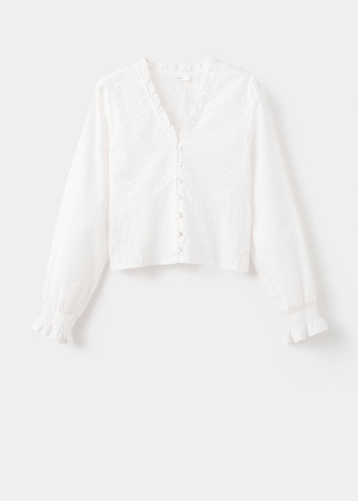 Textured cotton blouse — Off White