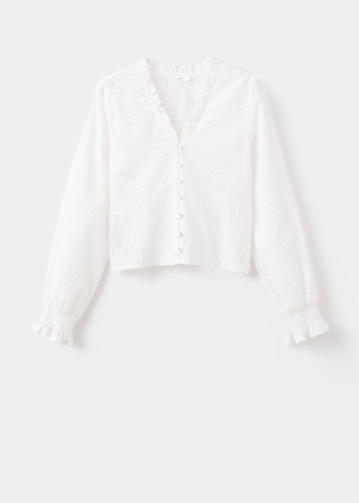 Textured cotton blouse — Off White