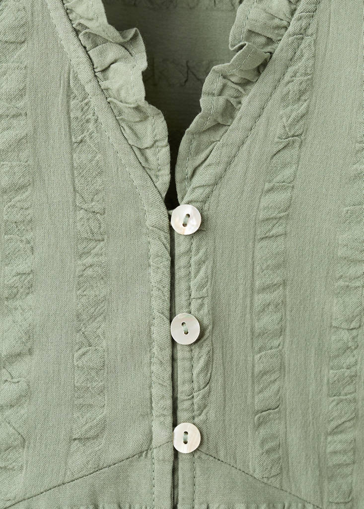 Textured cotton blouse — Khaki