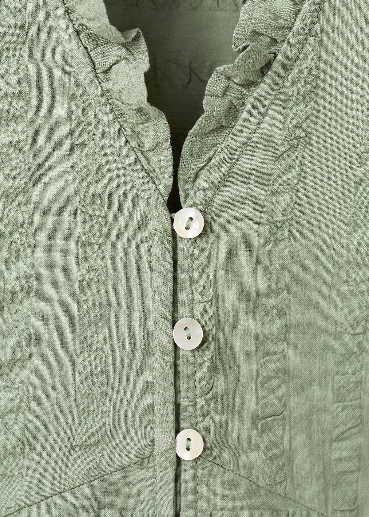 Textured cotton blouse — Khaki