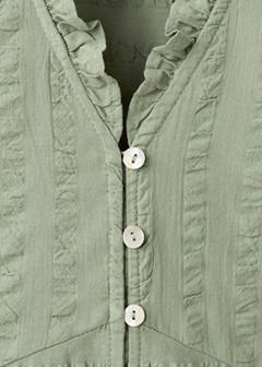 Textured cotton blouse — Khaki 3