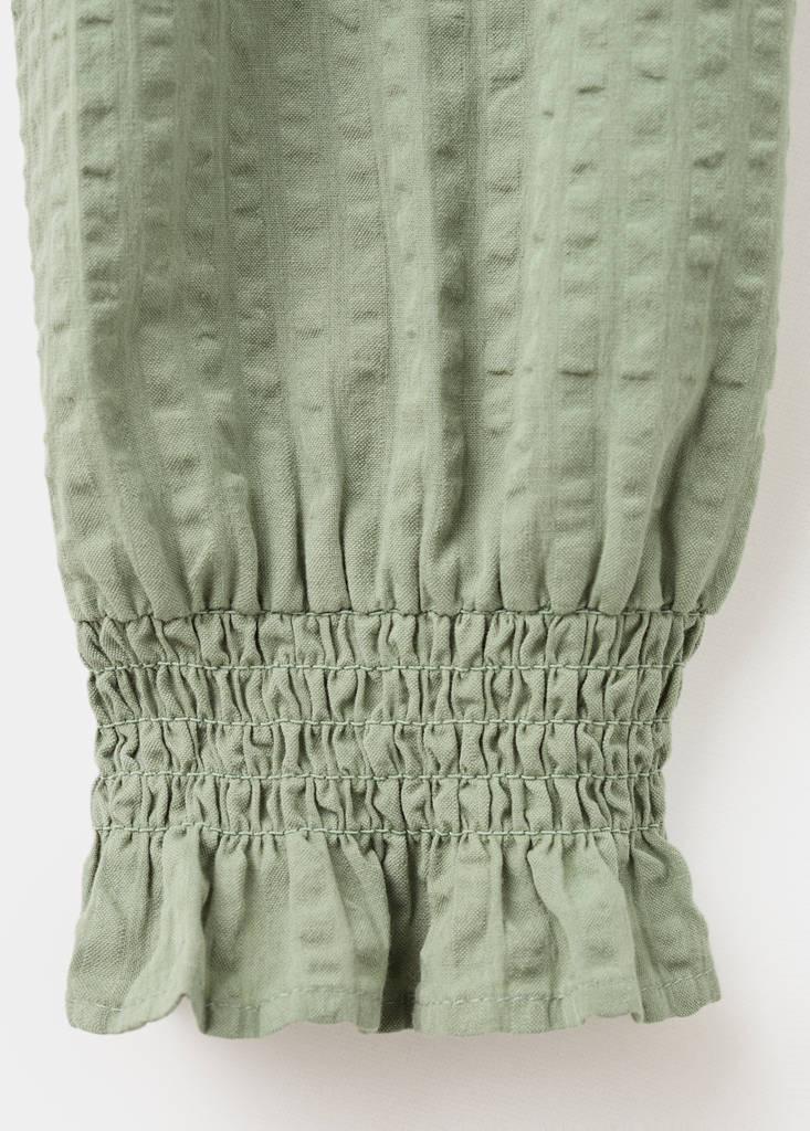 Textured cotton blouse — Khaki