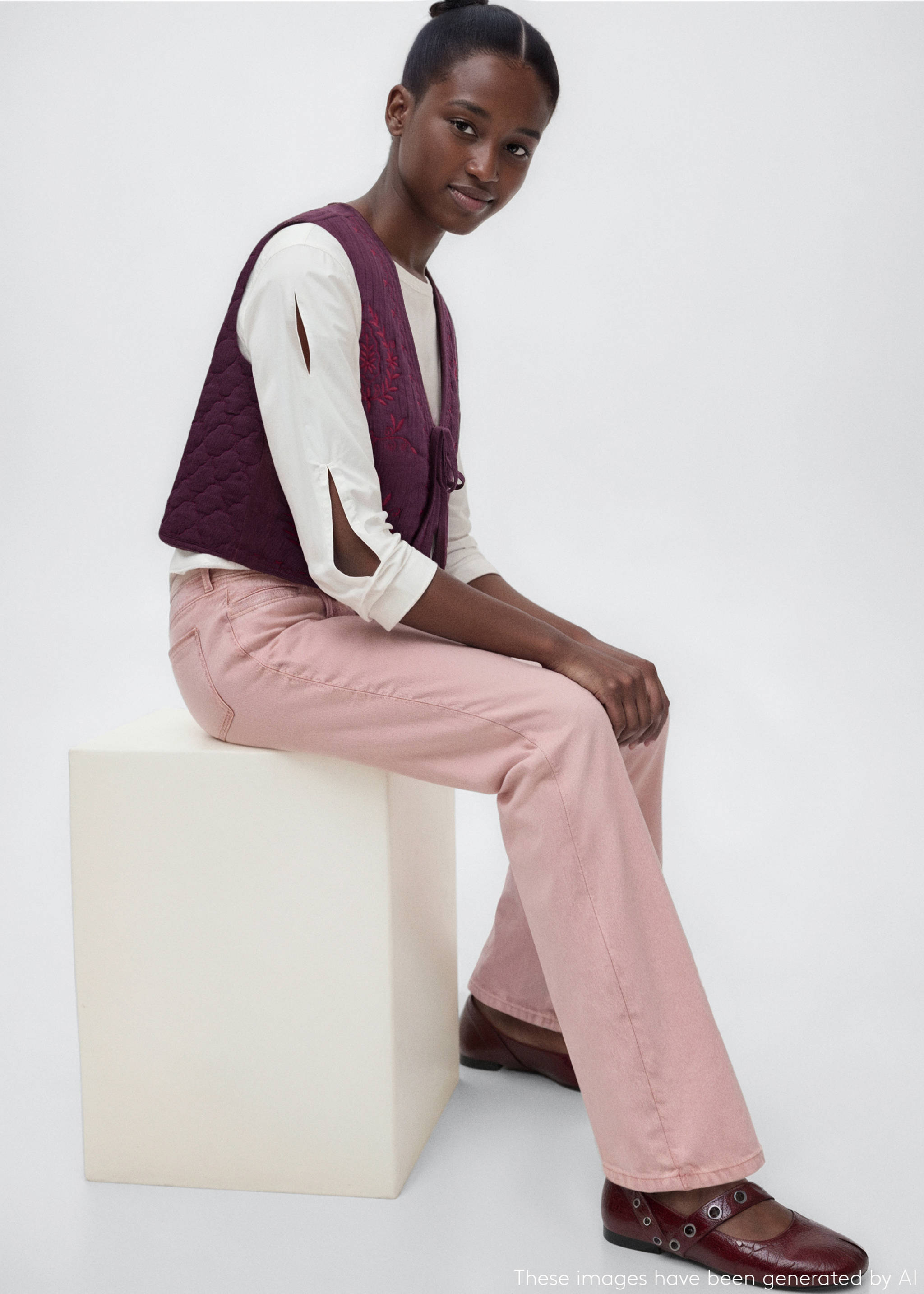 Floral-embroidered waistcoat - General plane