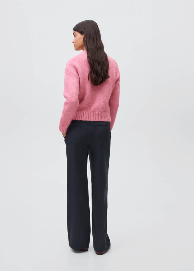 Low-waist studded trousers — Navy