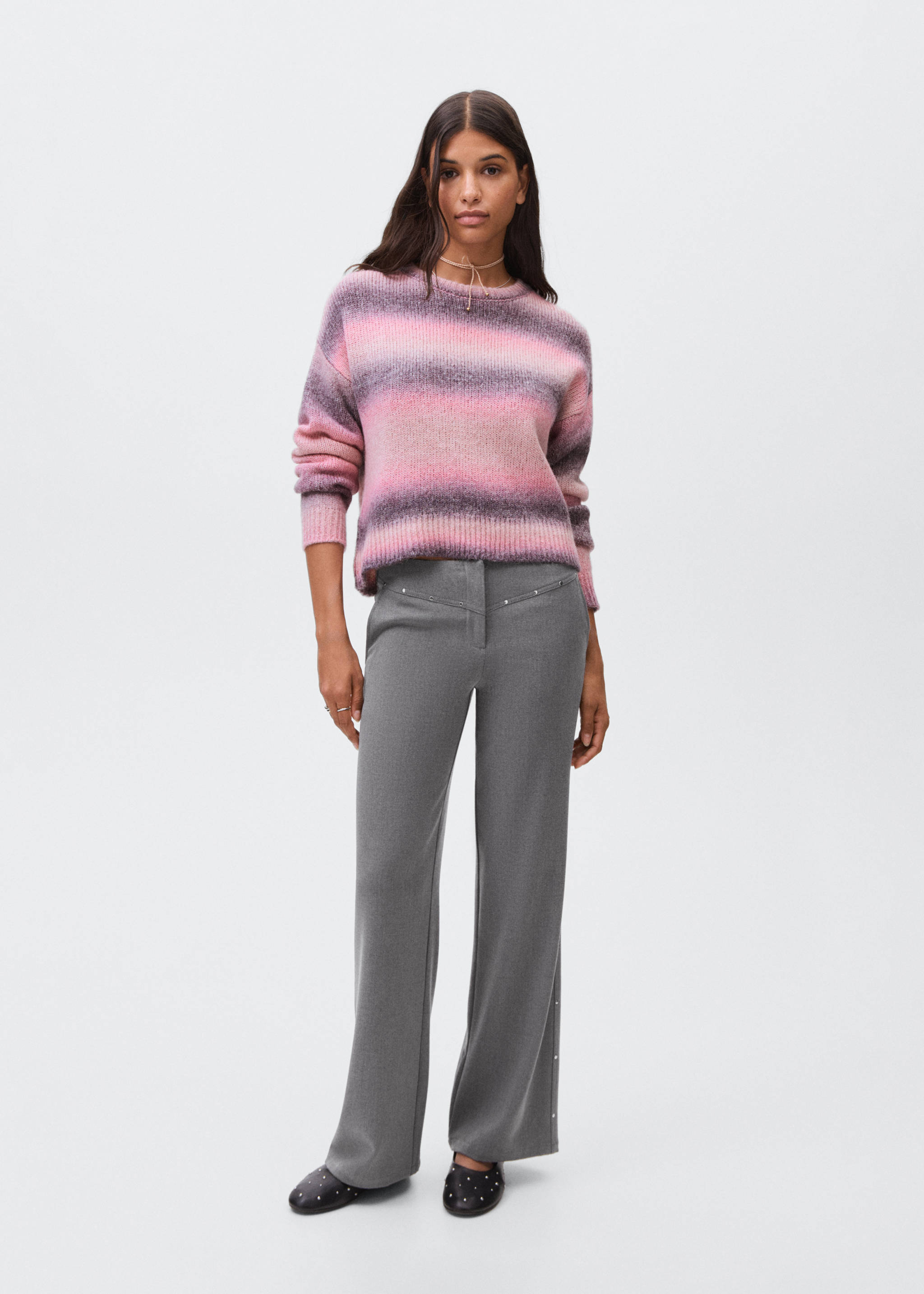 Low-waist studded pants - General plane