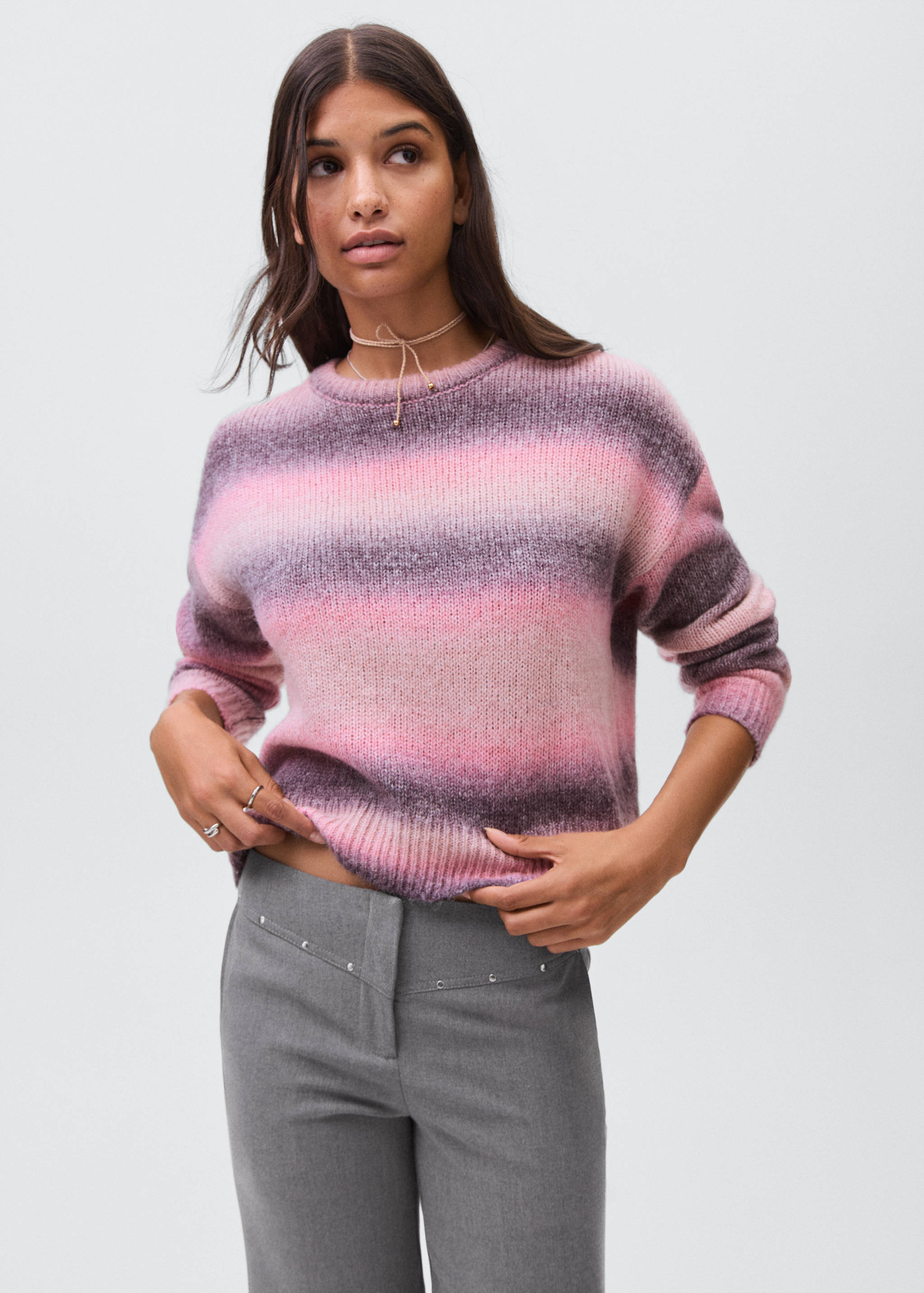 Low-waist studded pants - Medium plane