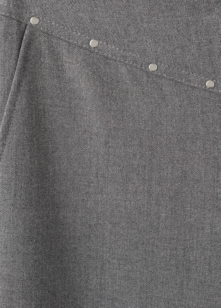 Low-waist studded trousers — Grey