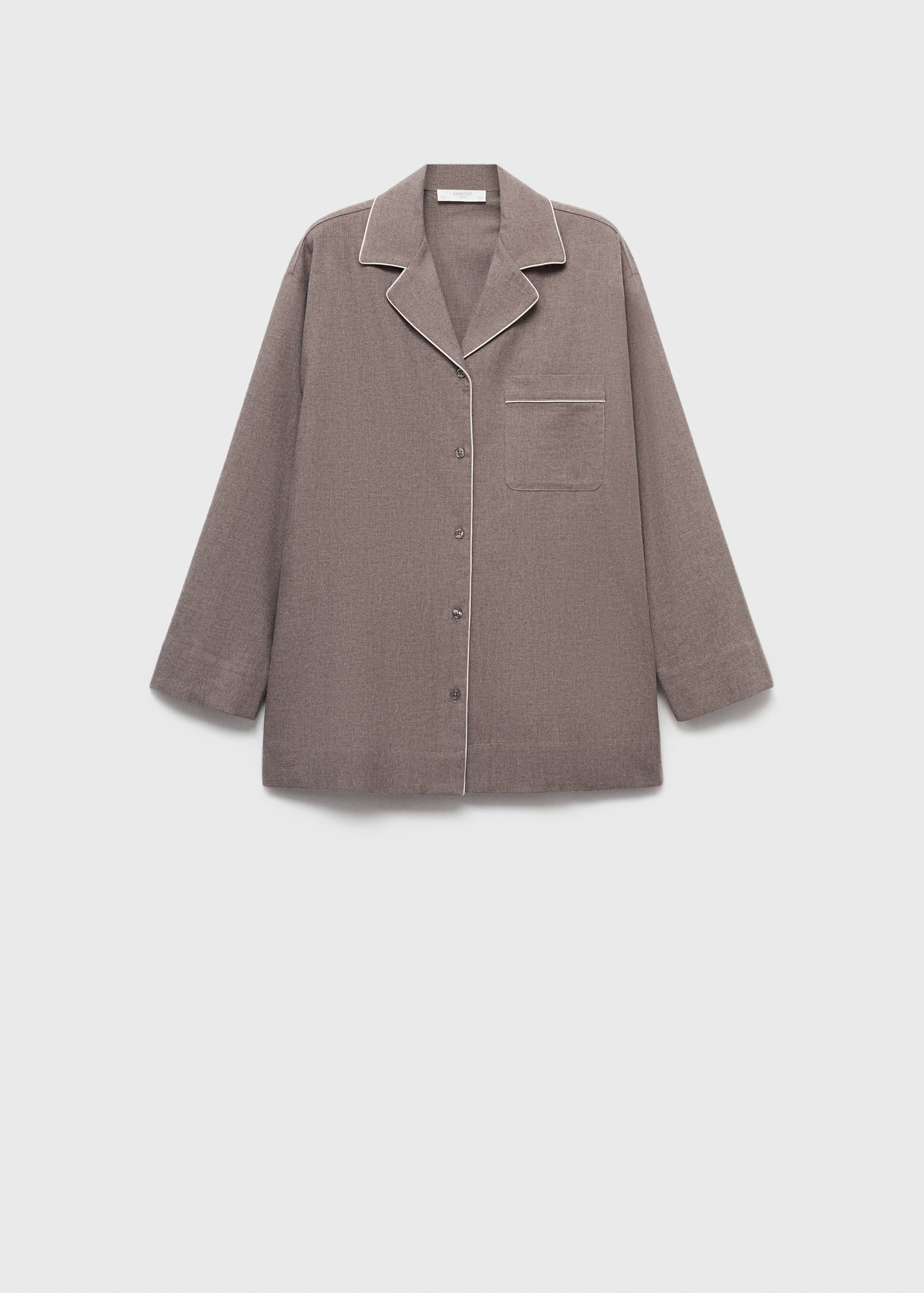 Cotton flannel shirt with contrasting piping - Article without model