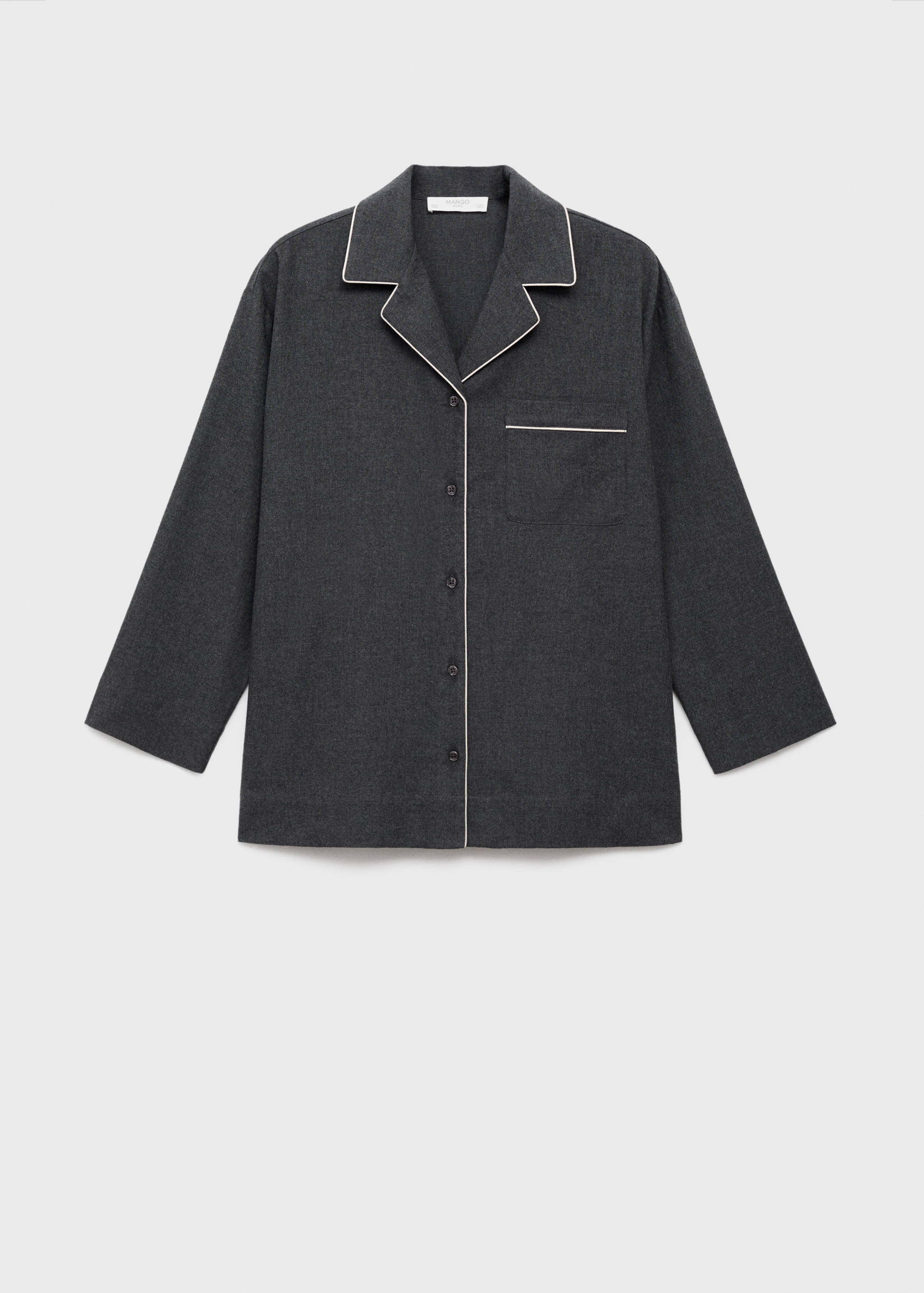 Cotton flannel shirt with contrasting piping - Article without model