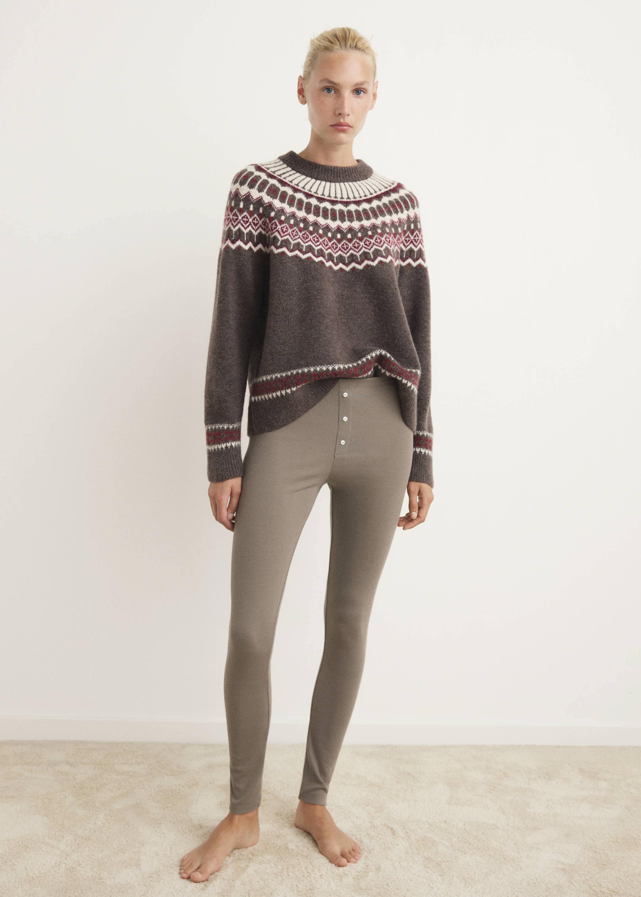 Jacquard crew-neck sweater - General plane