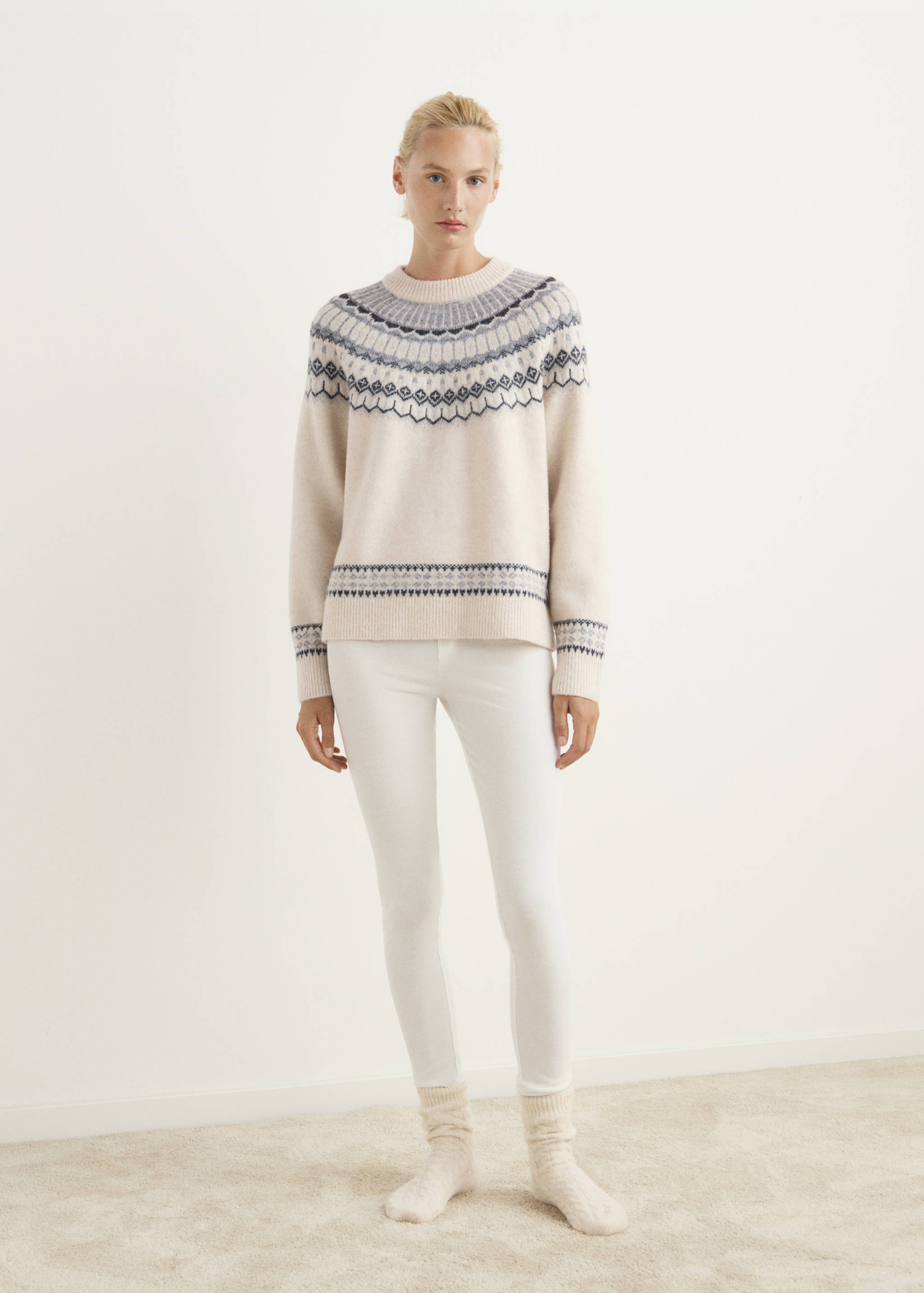 Jacquard crew-neck sweater - General plane