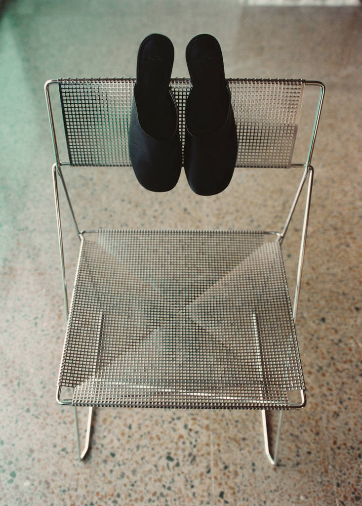 Leather mule slippers — Black
