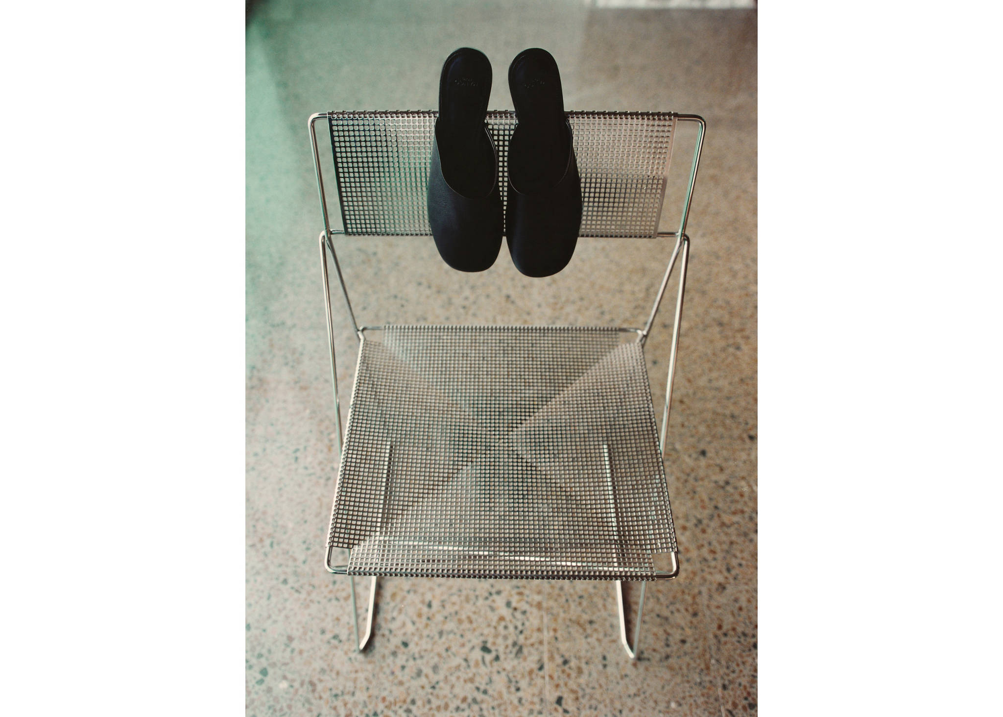 Leather mule slippers - Panoramic plane