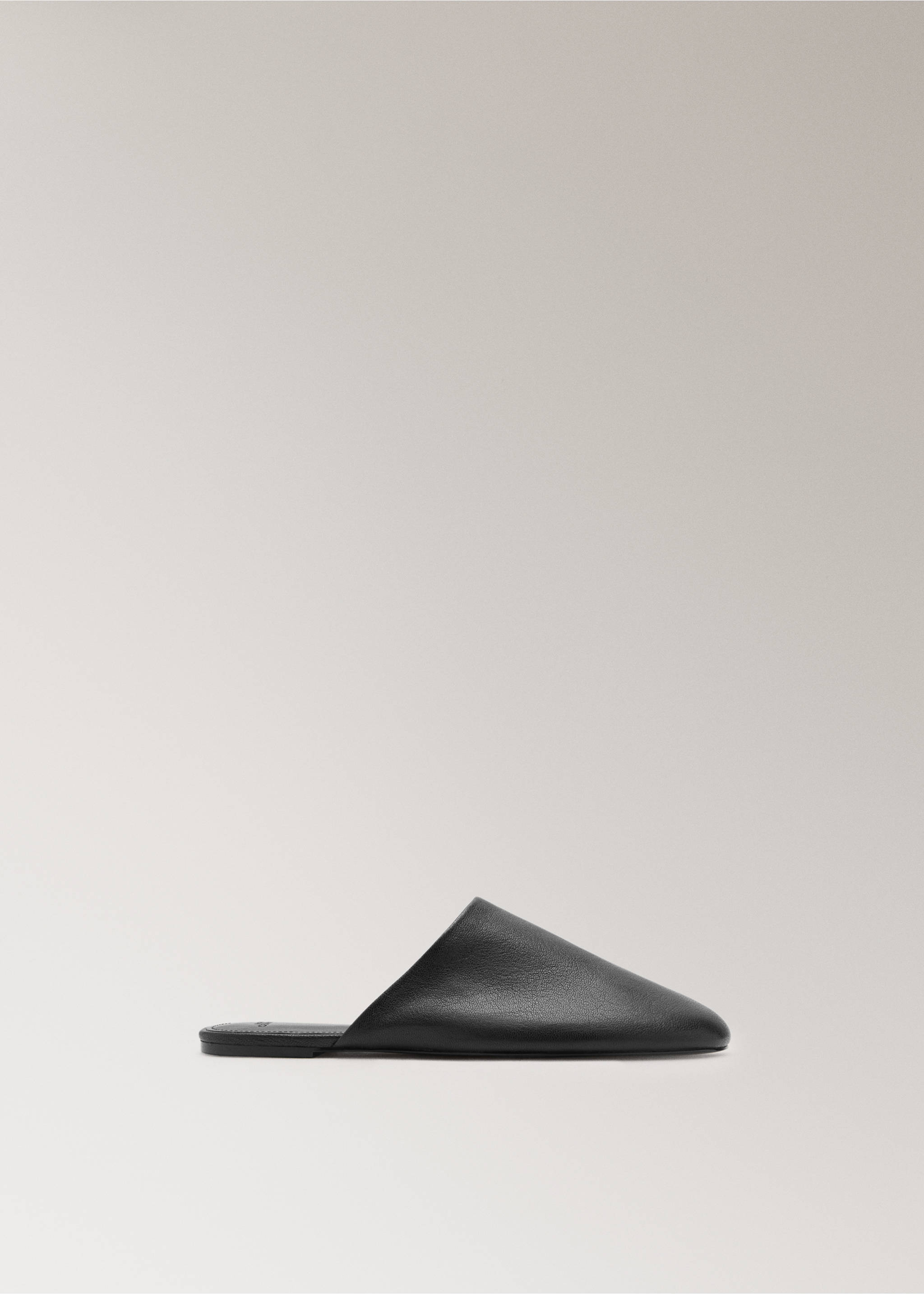 Leather mule slippers - Article without model, Black. Ref: 17097133-00.