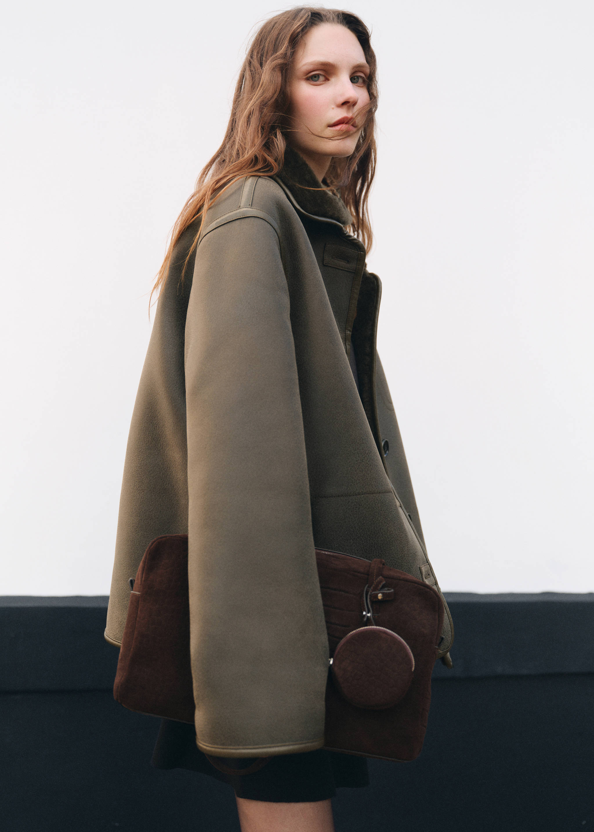 Medium suede bowling bag - General plane