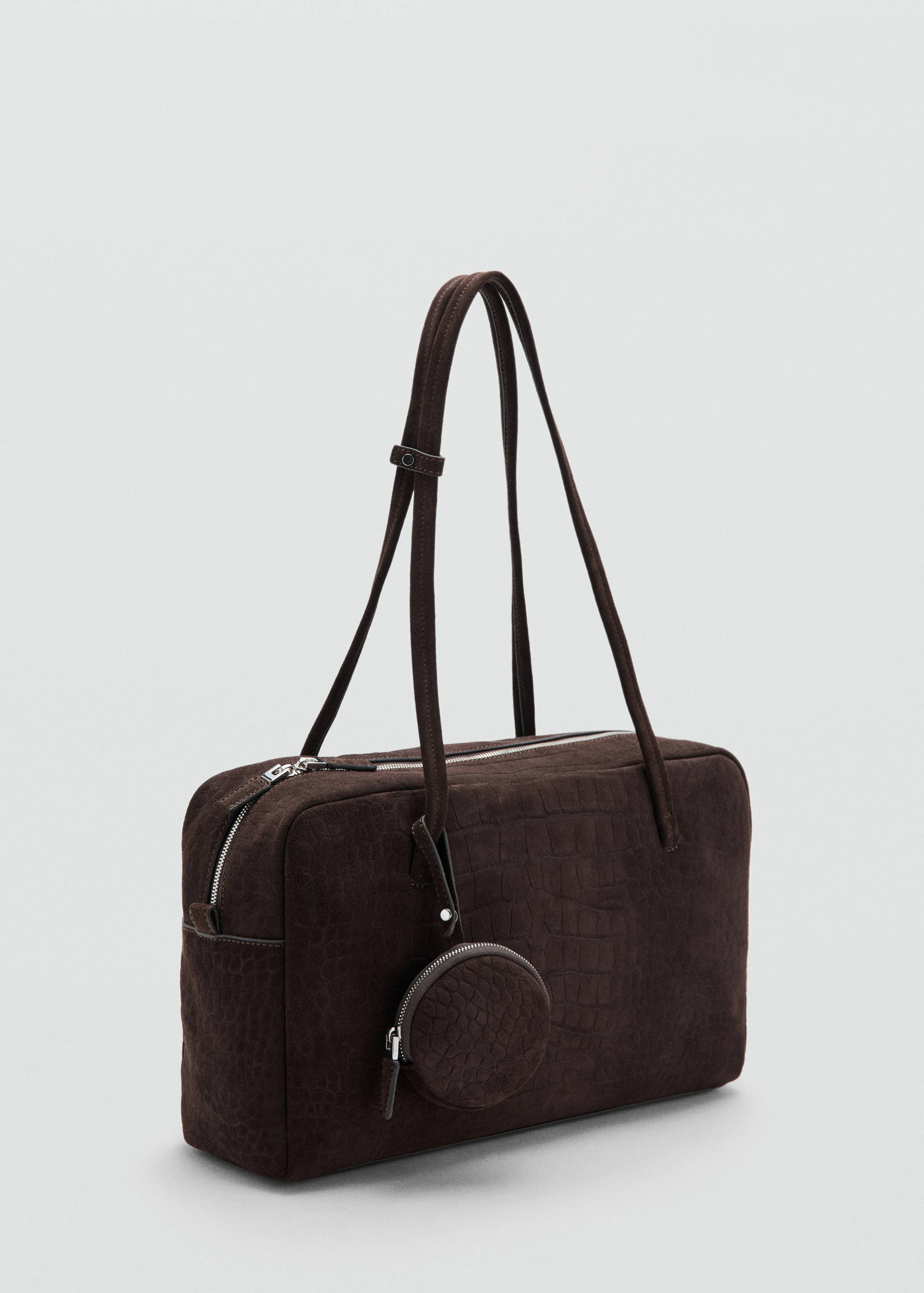 Medium suede bowling bag - Medium plane
