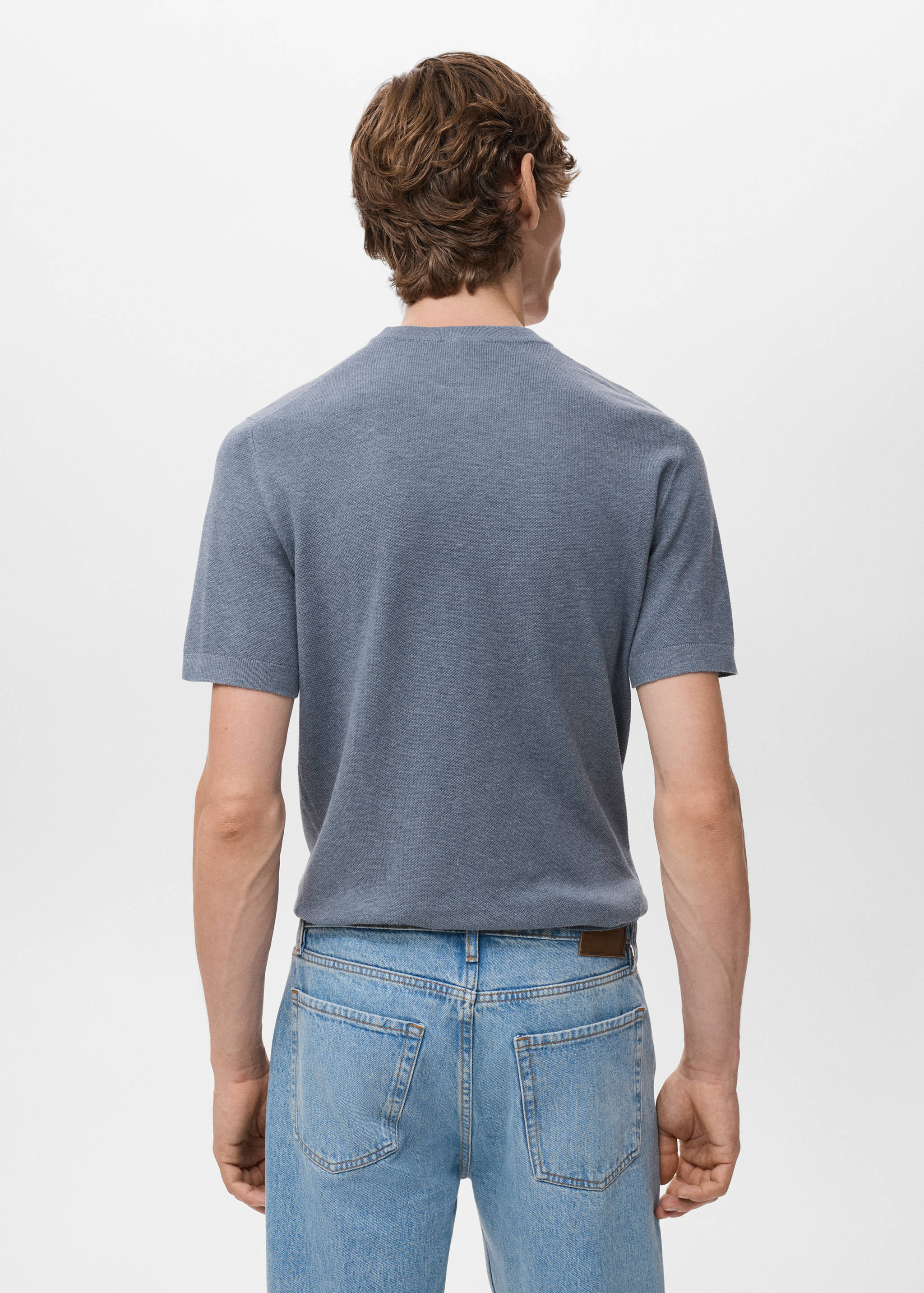 Cotton fine-knit t-shirt - Reverse of the article