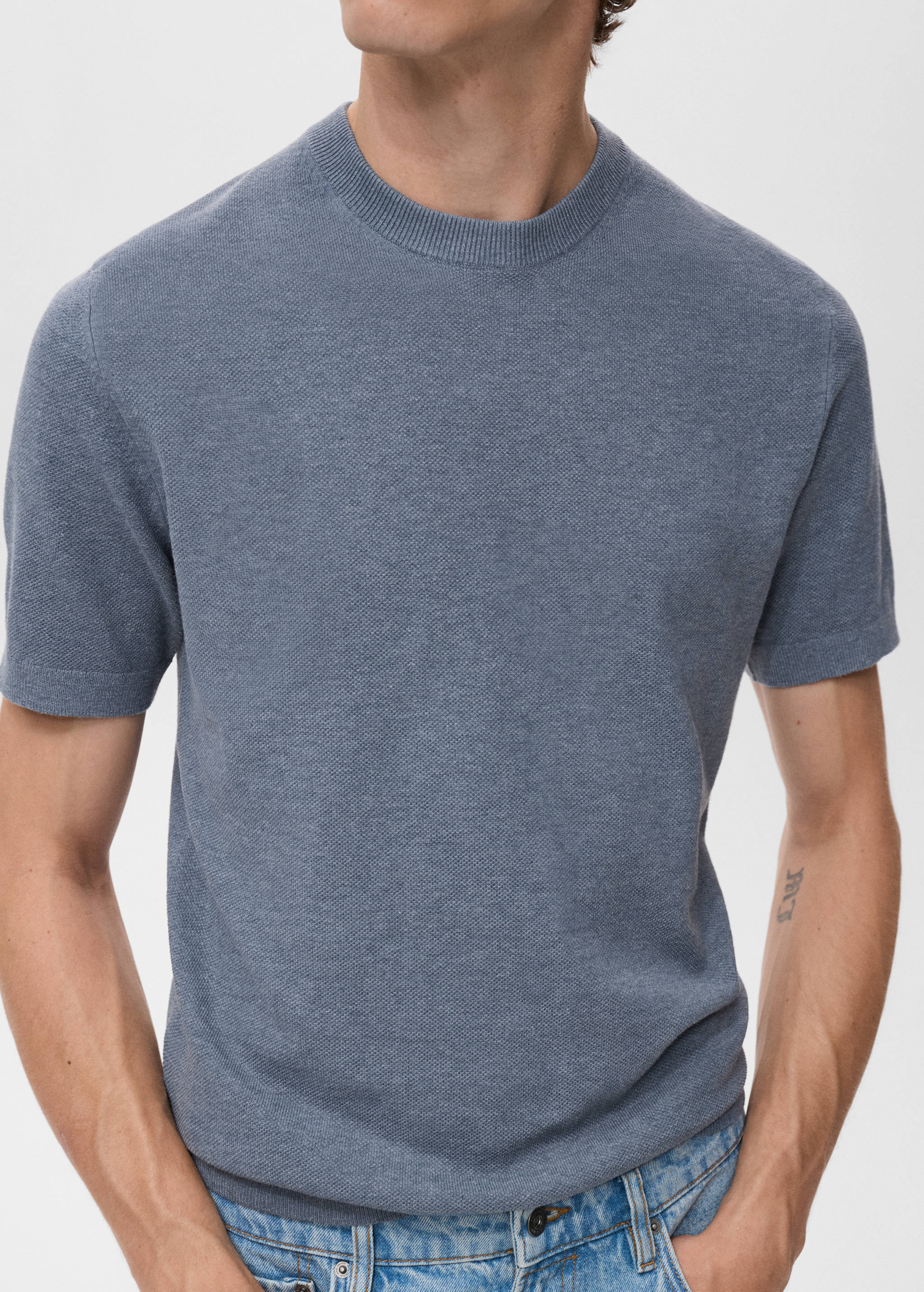 Cotton fine-knit t-shirt - Details of the article 6