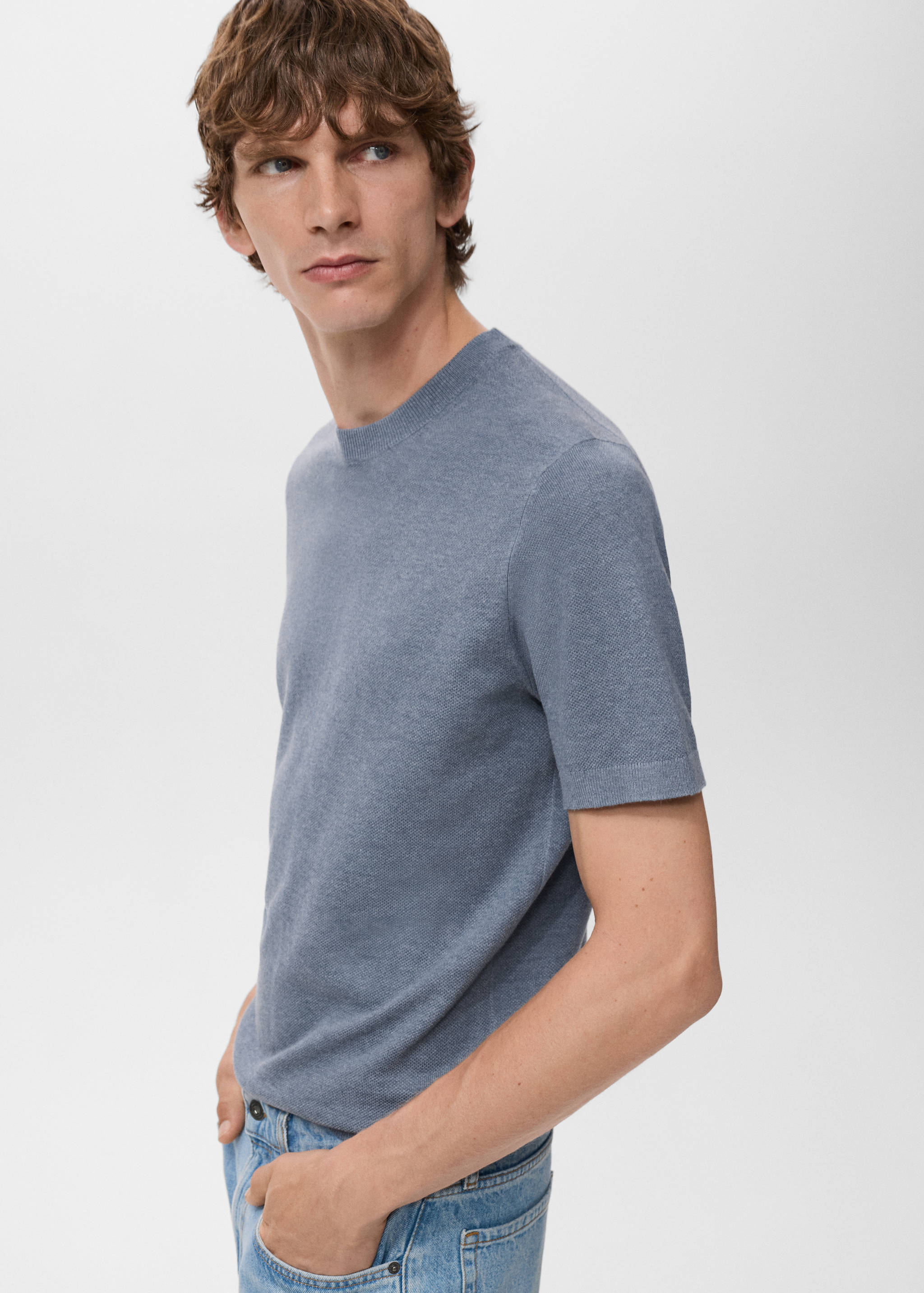 Cotton fine-knit t-shirt - Details of the article 2