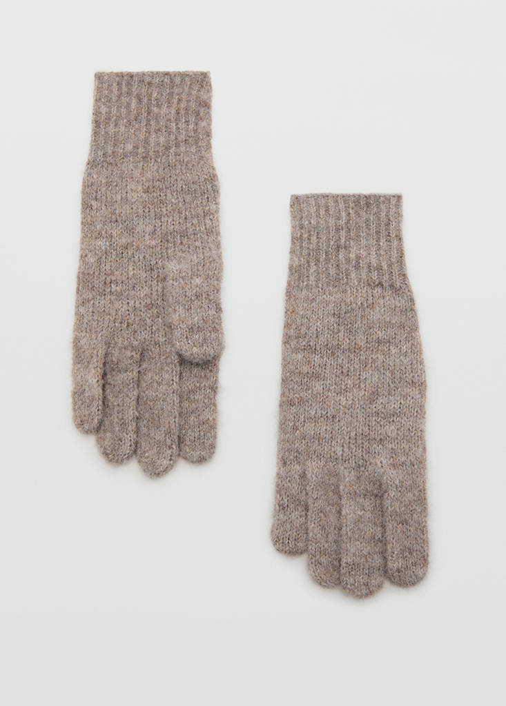 Knitted gloves — Medium Brown