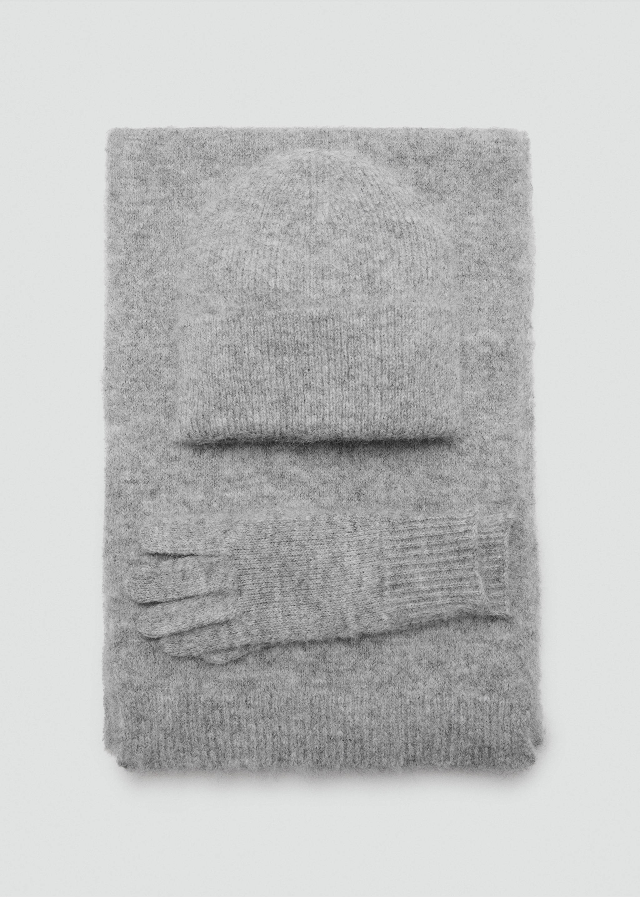 Knitted gloves - Details of the article 1, Medium Heather Grey. Ref: 17097764-00.