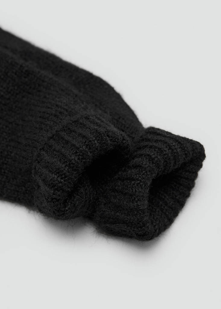 Knitted gloves — Black
