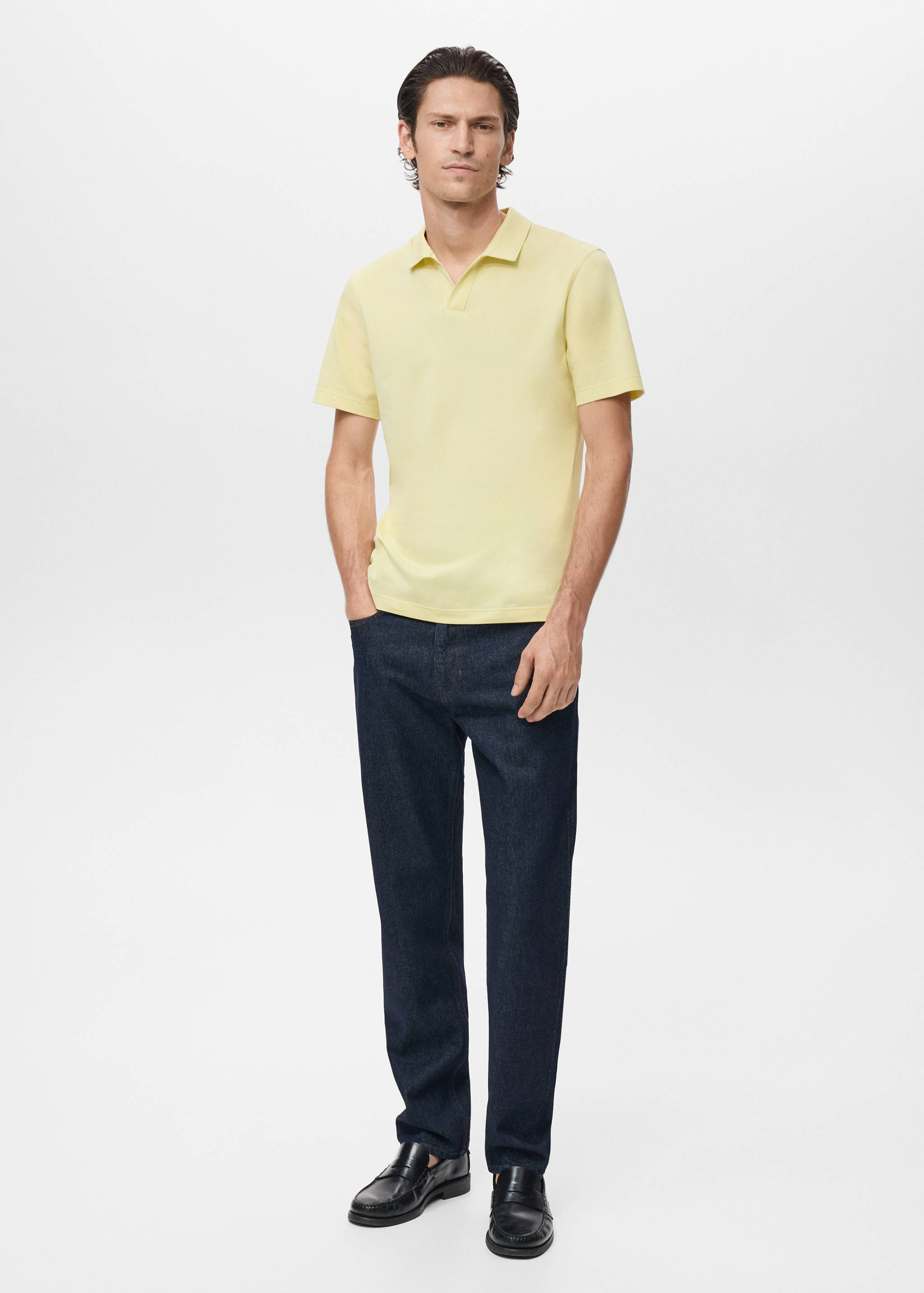 Cotton piqué polo shirt - General plane