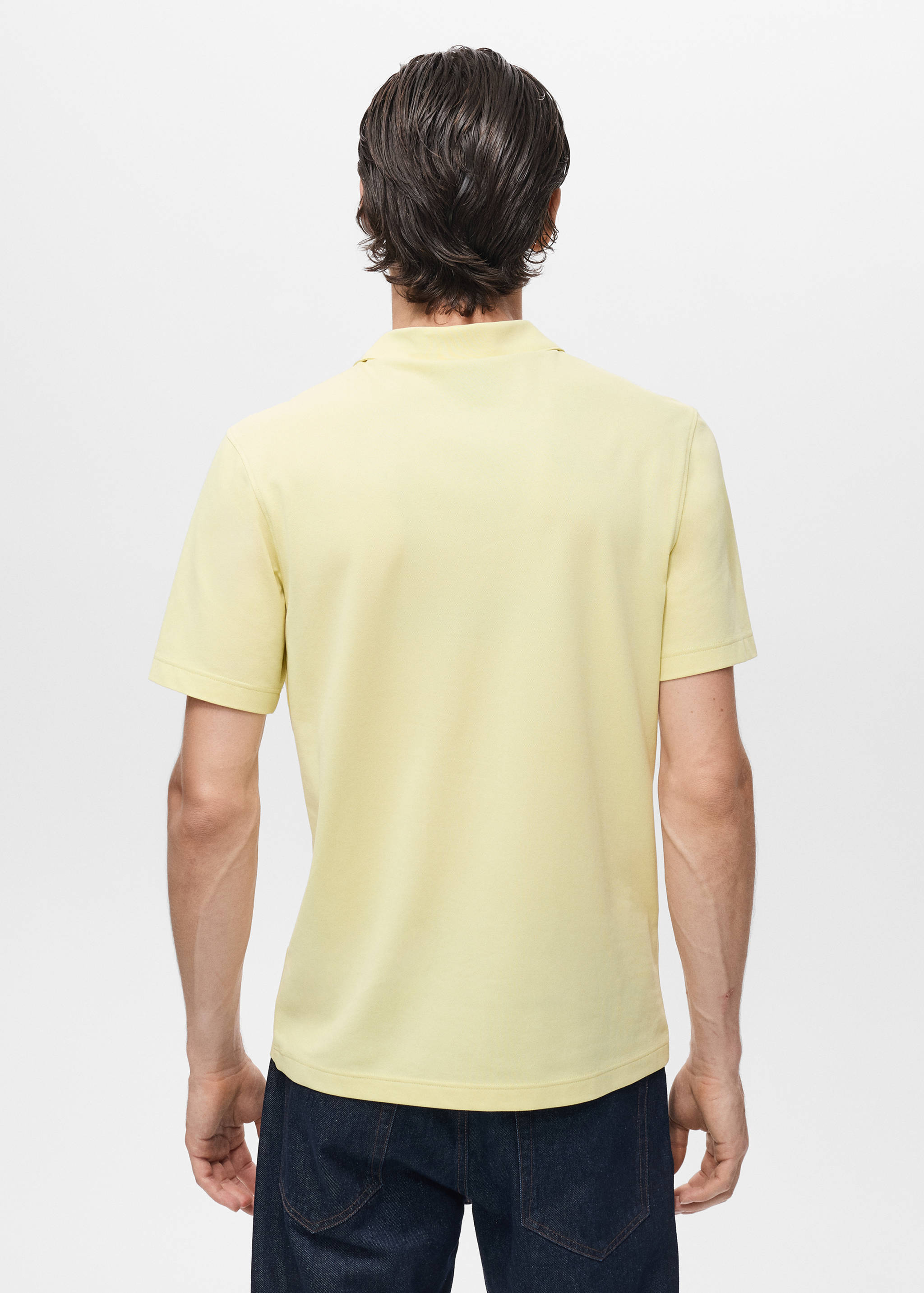 Cotton piqué polo shirt - Reverse of the article