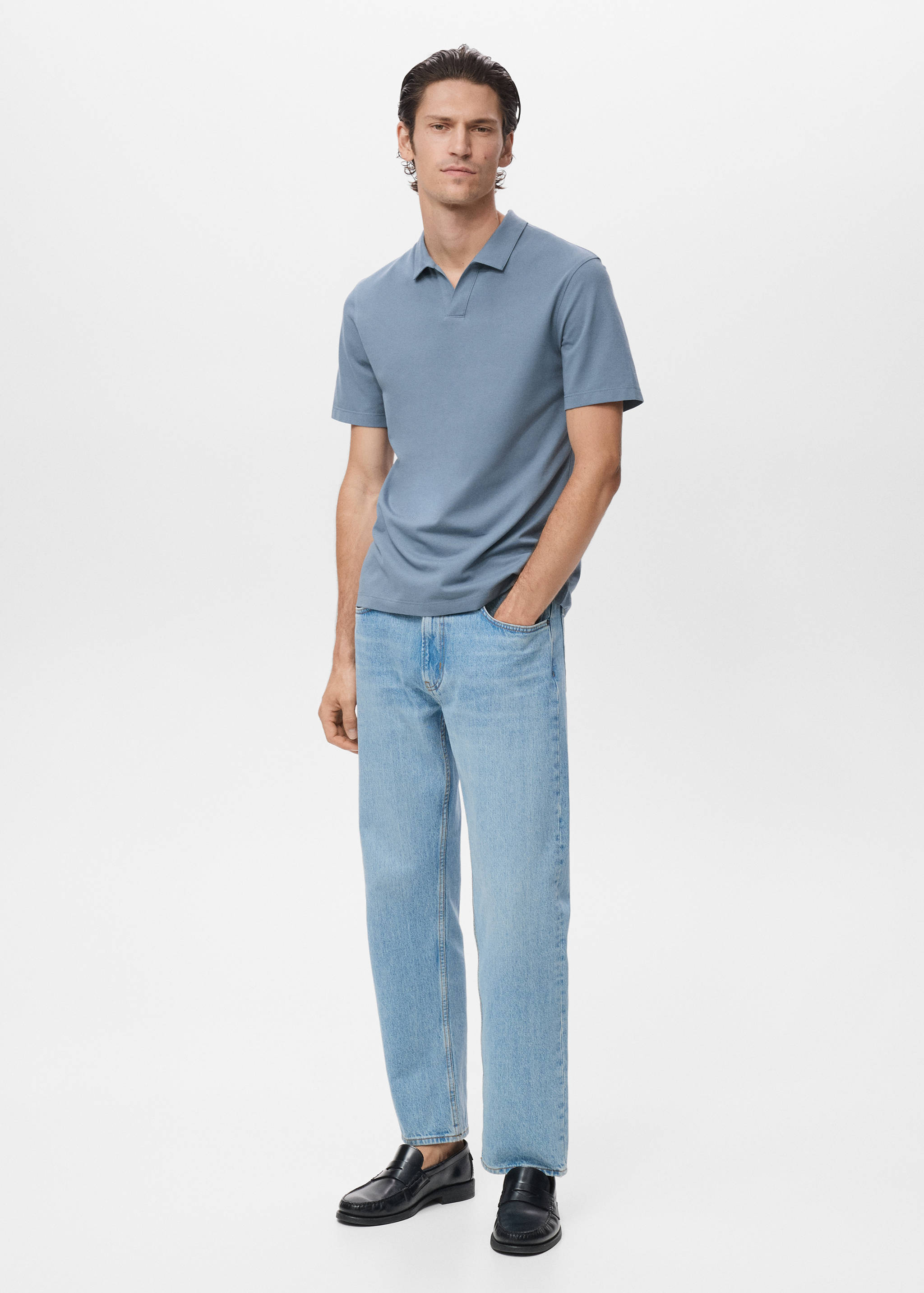 Cotton piqué polo shirt - General plane