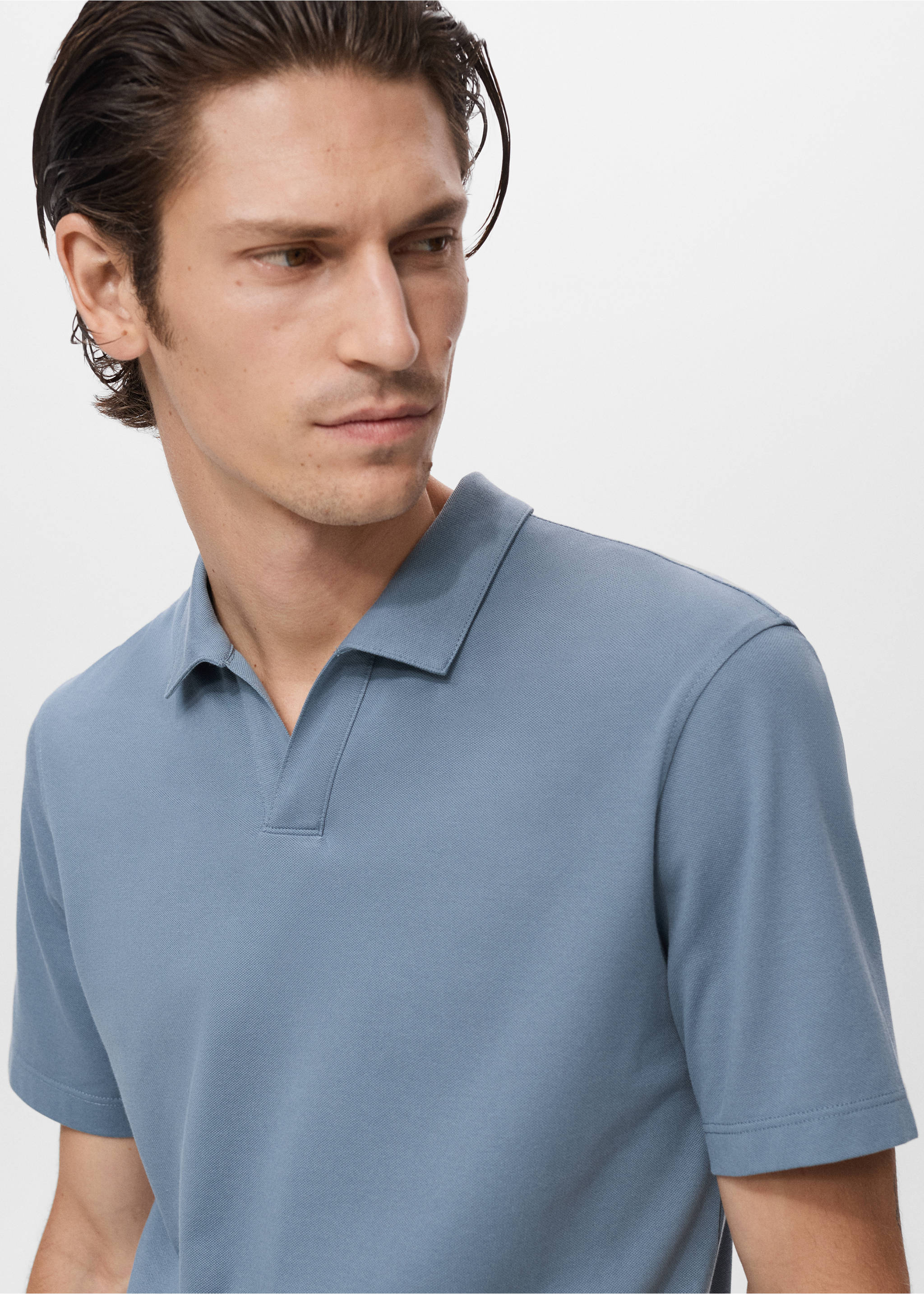 Polo coton piqué - Détail de l'article 1, Bleu indigo. Ref: 17097766-00.