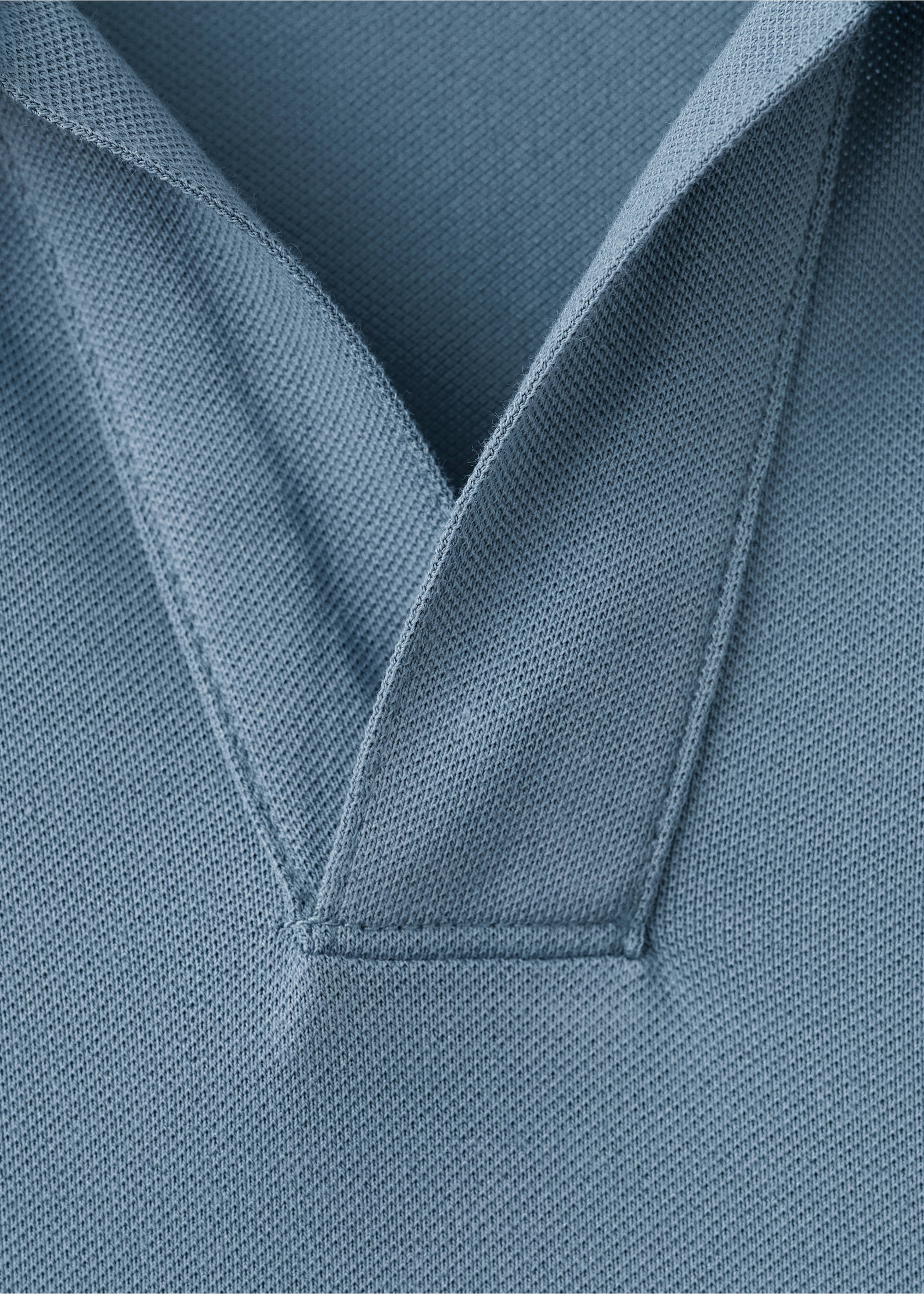 Polo coton piqué - Détail de l'article 8, Bleu indigo. Ref: 17097766-00.