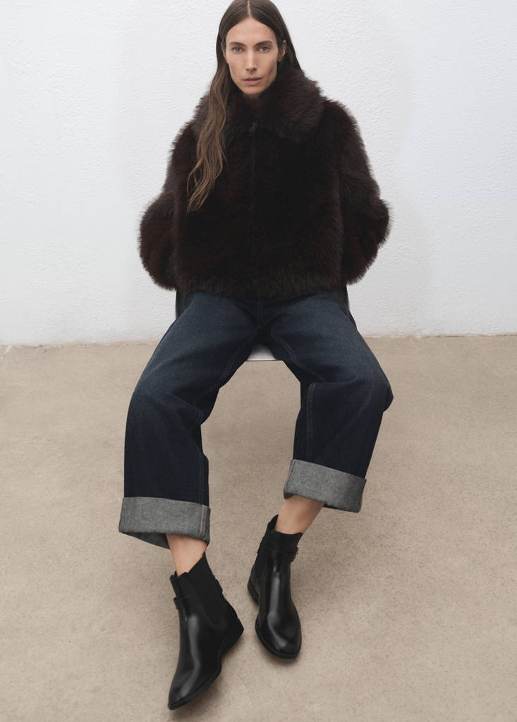 MANGO - Bottines boucle empiècement élastique noir - 39