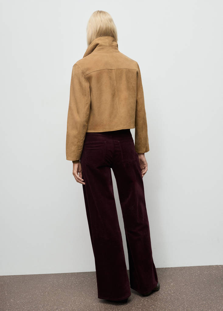 Wide leg corduroy jeans — Wine