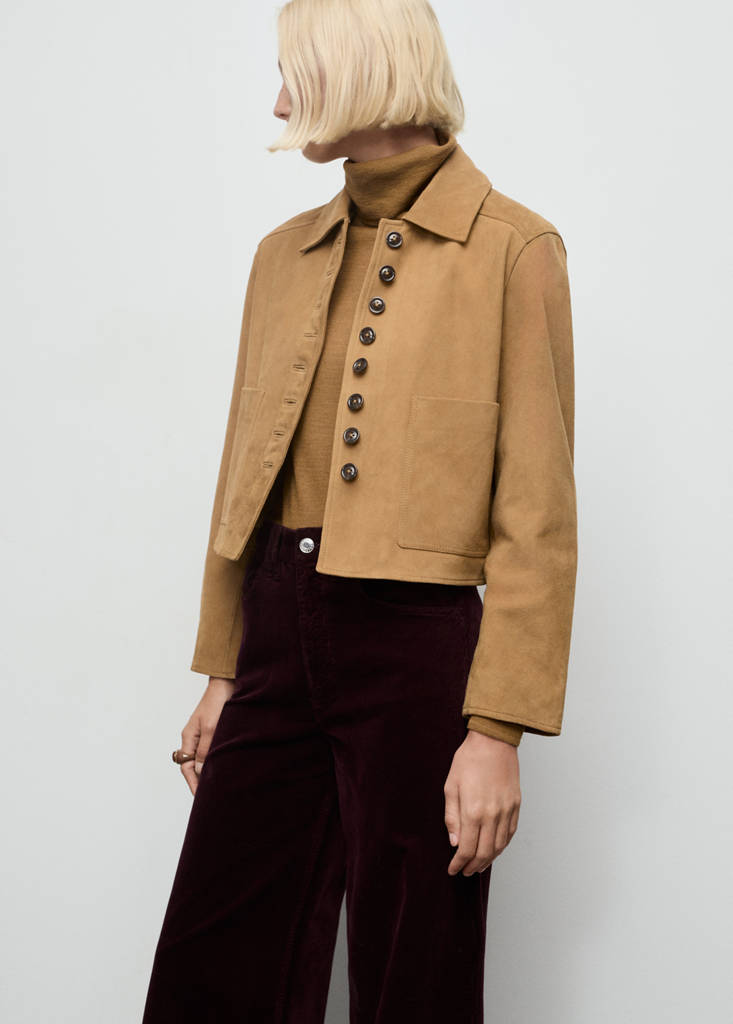 Wide leg corduroy jeans — Wine