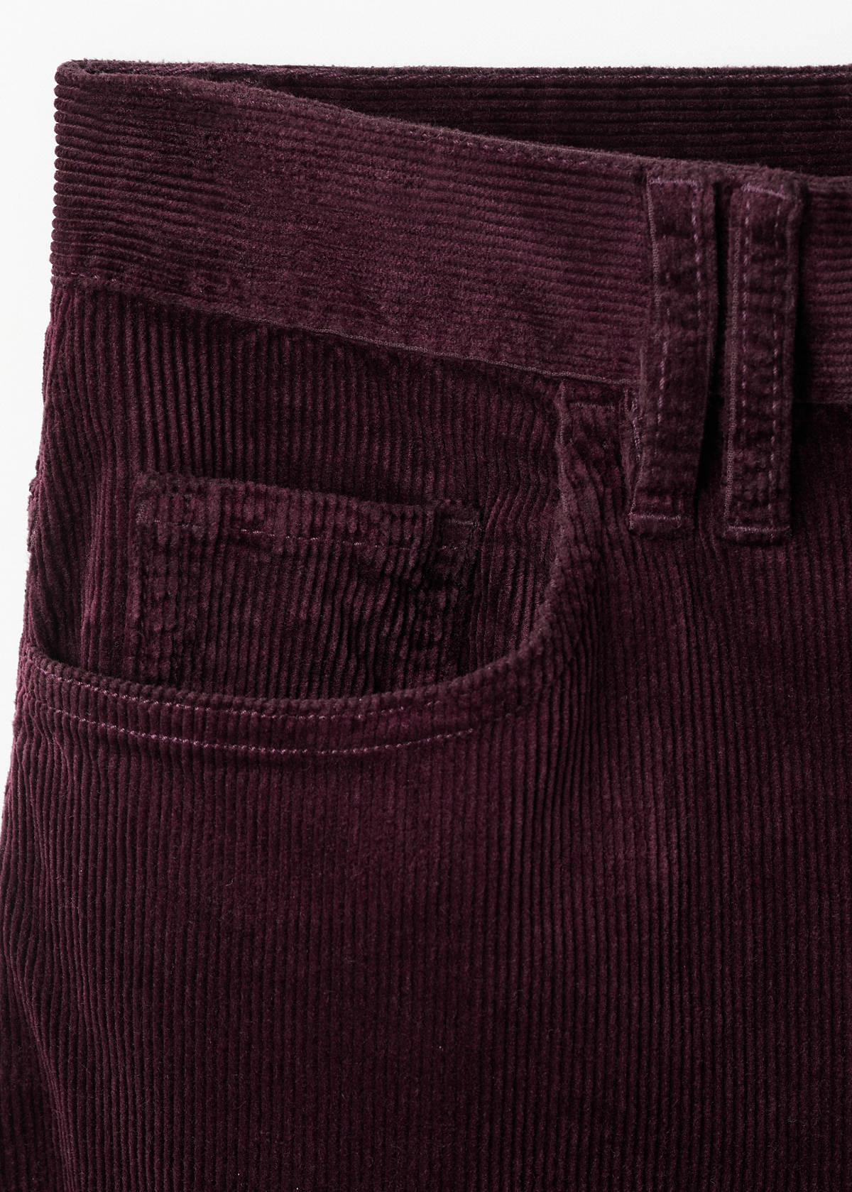 Wide leg corduroy jeans — Wine