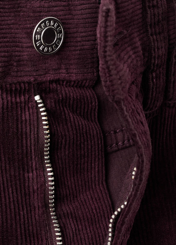 Wide leg corduroy jeans — Wine