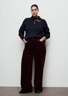 Wide leg corduroy jeans — Wine 6