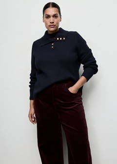 Wide leg corduroy jeans — Wine 8