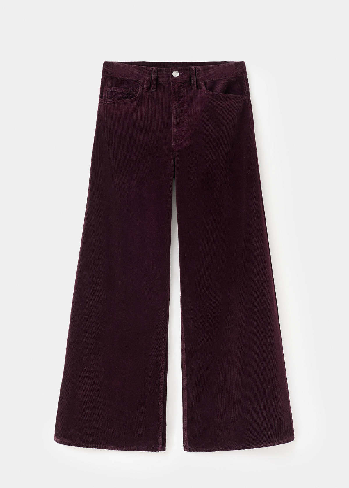 Wide leg corduroy jeans — Wine