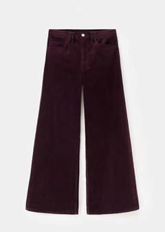 Wide leg corduroy jeans — Wine 9