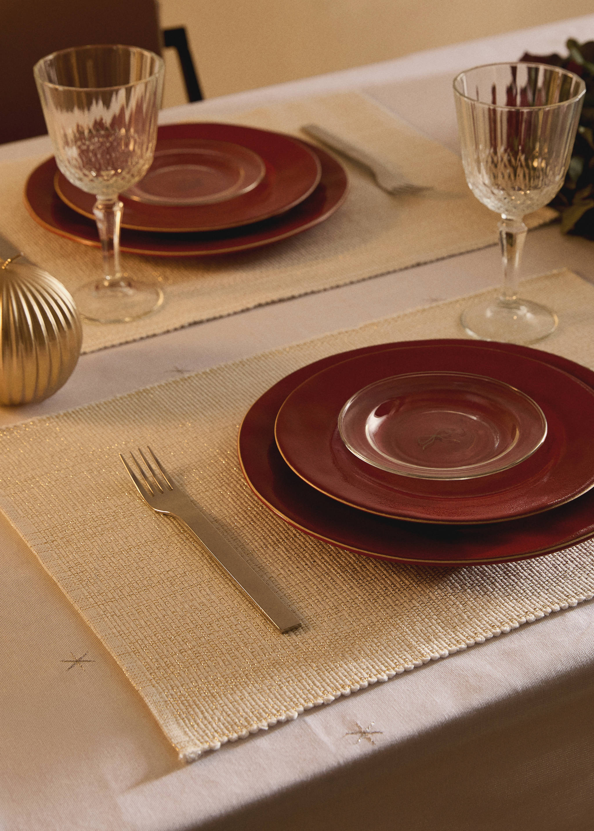 Cotton placemats with metallised fibre - General plane