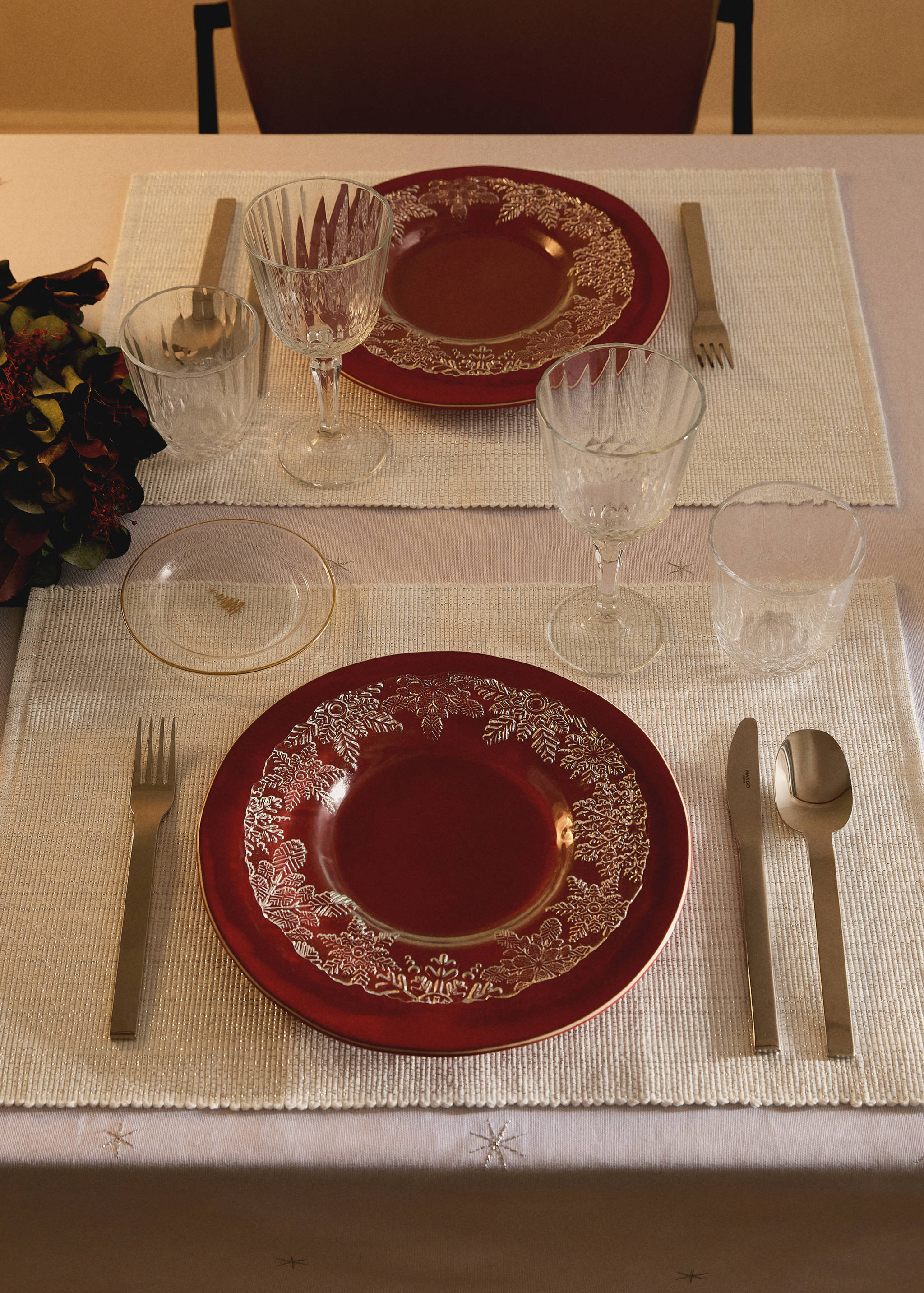 Cotton placemats with metallised fibre - General plane
