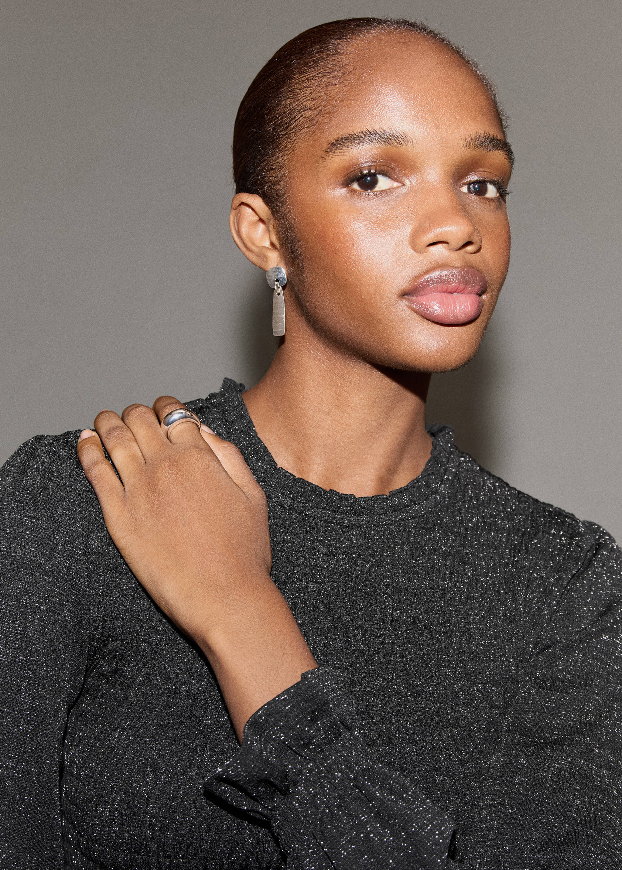 T-shirt lurex à volants - Détail de l'article 1