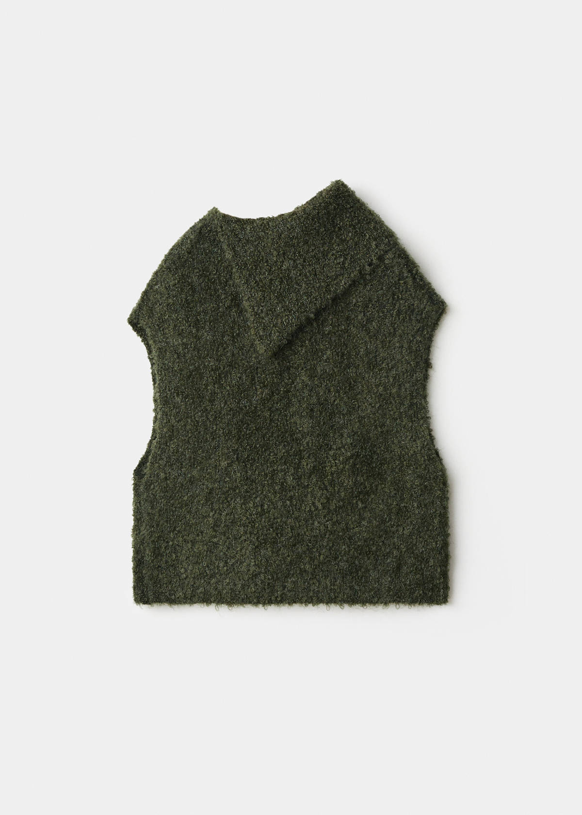 Turtleneck knitted gilet — Dark Green